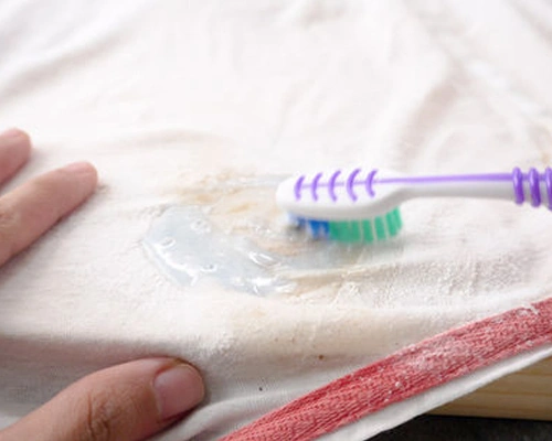  Bowl and a Toothbrush to Scrub and Remove Stains